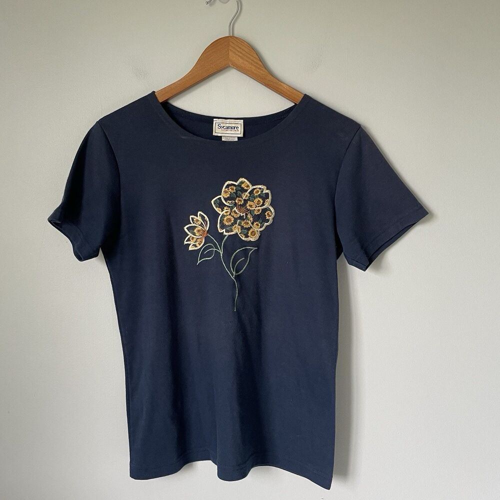 Sycamore Vintage Boho Cottagecore Cotton Blend T-Shirt Top Women's Size Medium